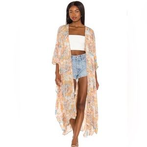 Free people into the wild kimono peach